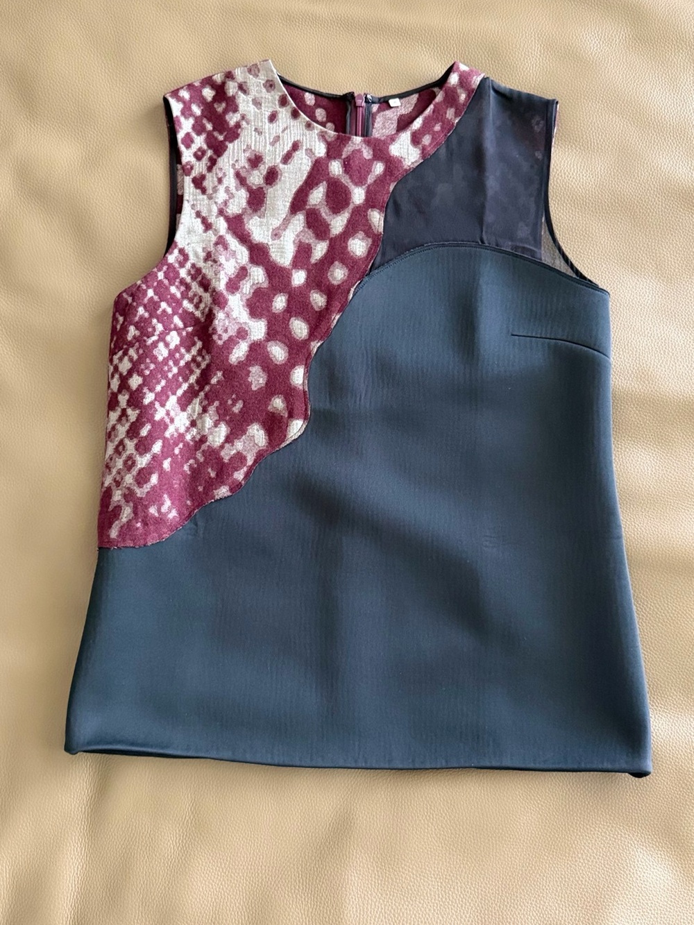 Elegant Black and Burgundy Women's Top